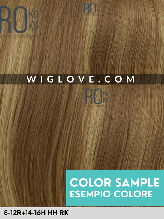 TULZA - 100% Capelli Naturali, Europa Orientale, Attaccatura Naturale, Doppio Monofilamento - Wig Love - Parrucca Capelli Veri8 - 12R+14 - 16H HH RK