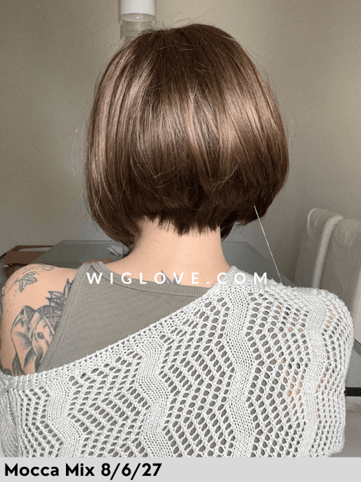 VISION BOB - piccolo lace front, monofilamento al vortice - Wig Love - Parrucca SinteticaMocca Mix 8/6/27
