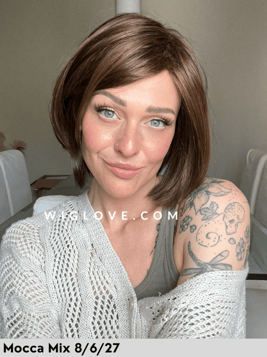 VISION BOB - piccolo lace front, monofilamento al vortice - Wig Love - Parrucca SinteticaMocca Mix 8/6/27