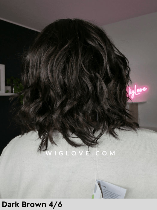 vision rock gisela mayer parrucca mossa con frangetta in fibra sintetica tradizionale fatta a macchina monofilamento al vortice.