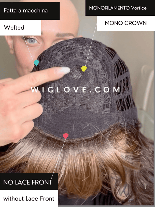 VISION ROCK - monofilamento al vortice - Wig Love - Parrucca SinteticaRed Brown Rooted