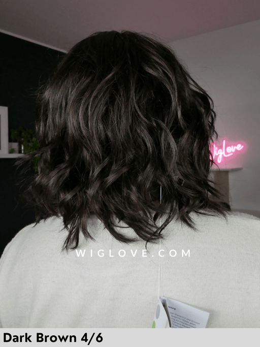 vision rock gisela mayer parrucca mossa con frangetta in fibra sintetica tradizionale fatta a macchina monofilamento al vortice.