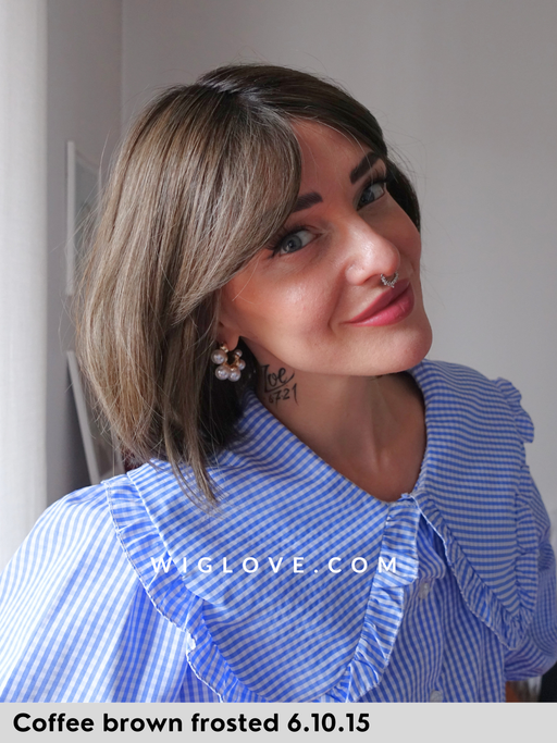 VIVI MONO PART - riga centrale, attaccatura naturale - Wig Love - Parrucca Sinteticacoffeebrown frosted