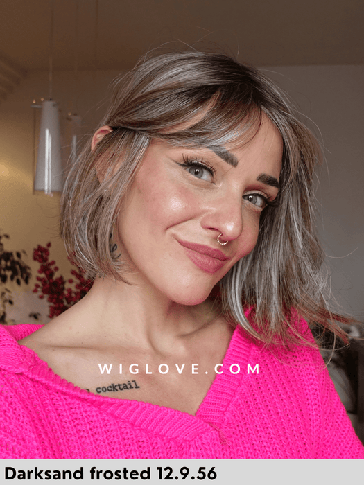 vivi mono part ellen wille parrucca sintetica termoresistente con frangetta  lacefront attaccatura naturale riga centrale retro chiuso 