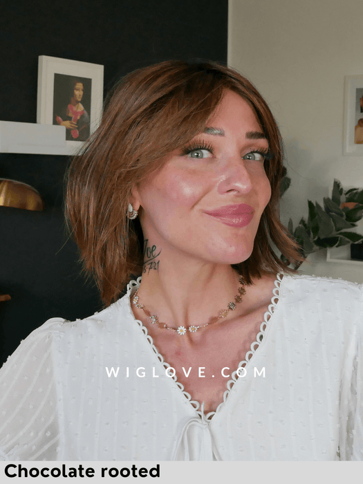 VIVI MONO PART - riga centrale, attaccatura naturale - Wig Love - Parrucca SinteticaEspresso Rooted