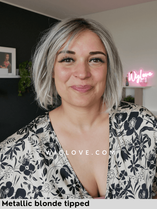 VIVI MONO PART - riga centrale, attaccatura naturale - Wig Love - Parrucca SinteticaMetallic Blonde Tipped