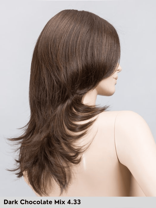 VOICE LARGE MONO - Taglia L, attaccatura naturale, riga libera - Wig Love - Parrucca SinteticaDark Chocolate Mix