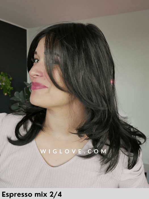 voice mono ellen wille espresso mix parrucca sintetica termoresistente parrucca media scalata piega liscia lacefront monofilamento dispositivo medico ce