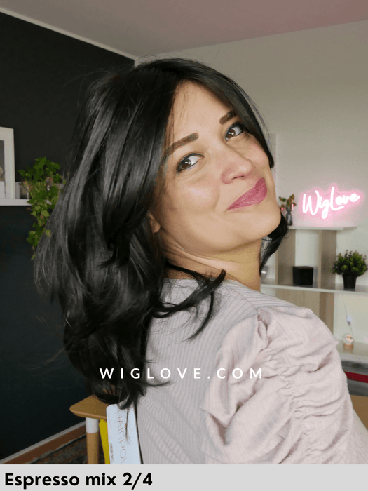voice mono ellen wille espresso mix parrucca sintetica termoresistente parrucca media scalata piega liscia lacefront monofilamento dispositivo medico ce