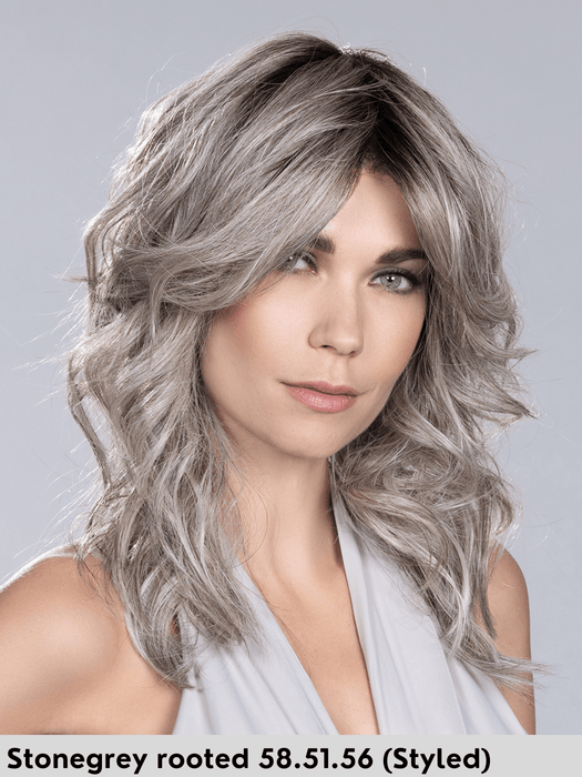 VOICE MONO - attaccatura naturale, riga libera - Wig Love - Parrucca SinteticaStone Grey Rooted