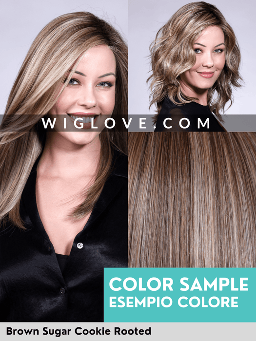 WESTWOOD - 100% fatta a mano, attaccatura estesa, antiscivolo - Wig Love - Parrucca SinteticaBrown Sugar Cookie Rooted