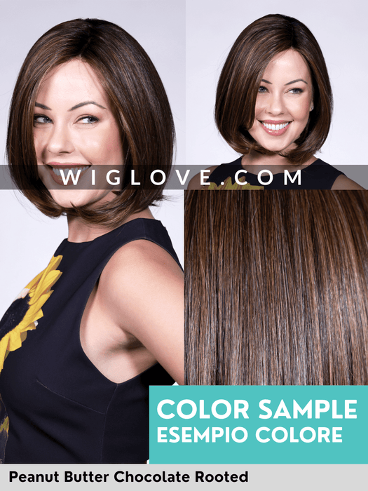 WESTWOOD - 100% fatta a mano, attaccatura estesa, antiscivolo - Wig Love - Parrucca SinteticaPeanut Butter Chocolate Rooted