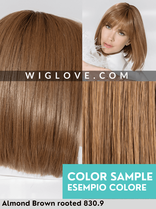WHISPER COMFORT - attaccatura naturale, riga centrale, retro chiuso - Wig Love - Parrucca SinteticaAlmond Brown Rooted
