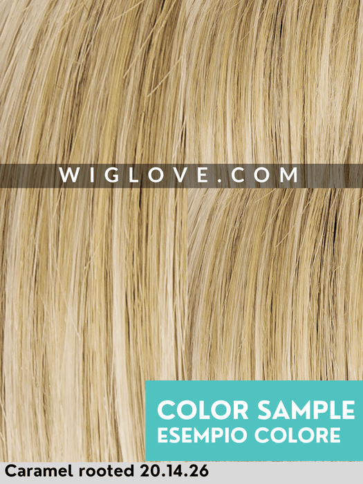 WHISPER COMFORT - attaccatura naturale, riga centrale, retro chiuso - Wig Love - Parrucca SinteticaCaramel Rooted