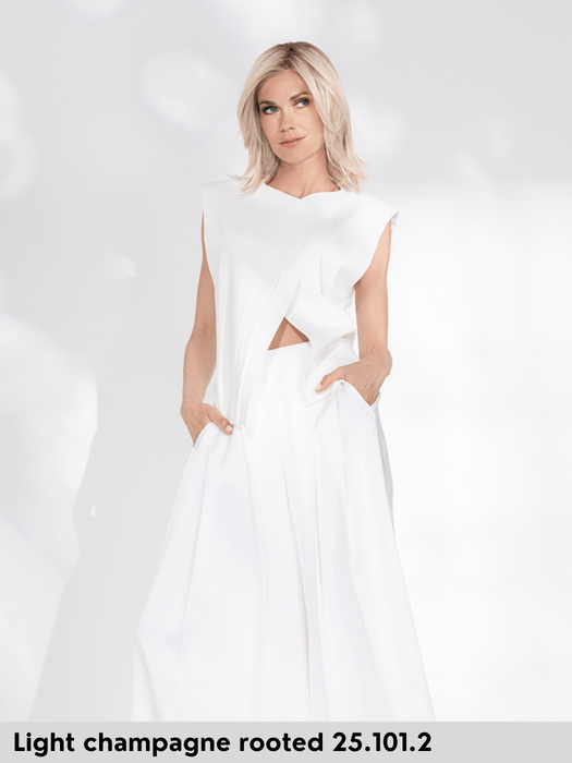 WHISPER COMFORT - attaccatura naturale, riga centrale, retro chiuso - Wig Love - Parrucca SinteticaLight Champagne Rooted