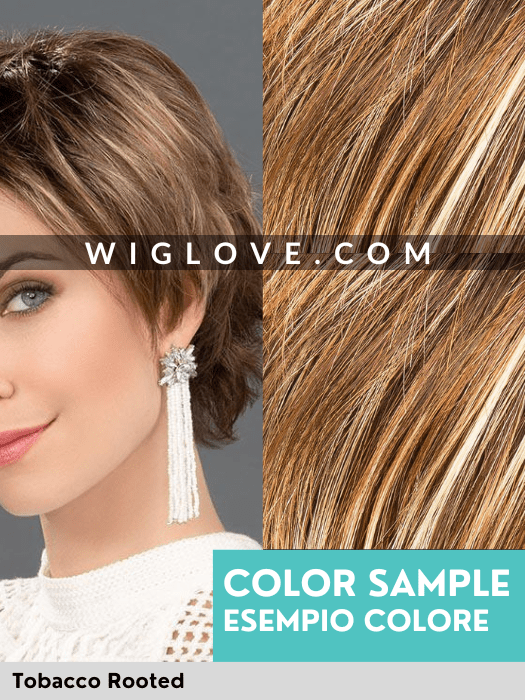 WHISPER COMFORT - attaccatura naturale, riga centrale, retro chiuso - Wig Love - Parrucca SinteticaTobacco Rooted
