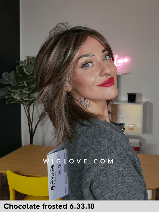 WHISPER COMFORT - attaccatura naturale, riga centrale, retro chiuso - Wig Love - Parrucca SinteticaChocolate Frosted