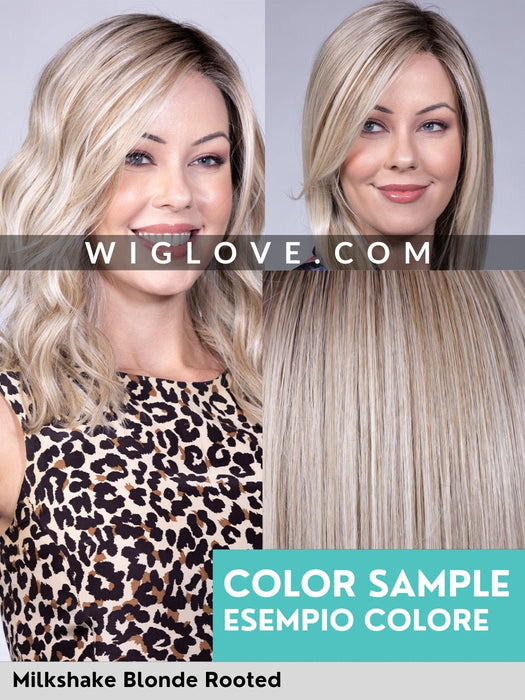 WINDTOUR - attaccatura estesa, doppio monofilamento, antiscivolo, retro chiuso - Wig Love - Parrucca SinteticaMilkshake Blonde Rooted