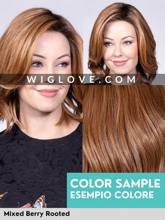 WINDTOUR - attaccatura estesa, doppio monofilamento, antiscivolo, retro chiuso - Wig Love - Parrucca SinteticaMixed Berry Rooted