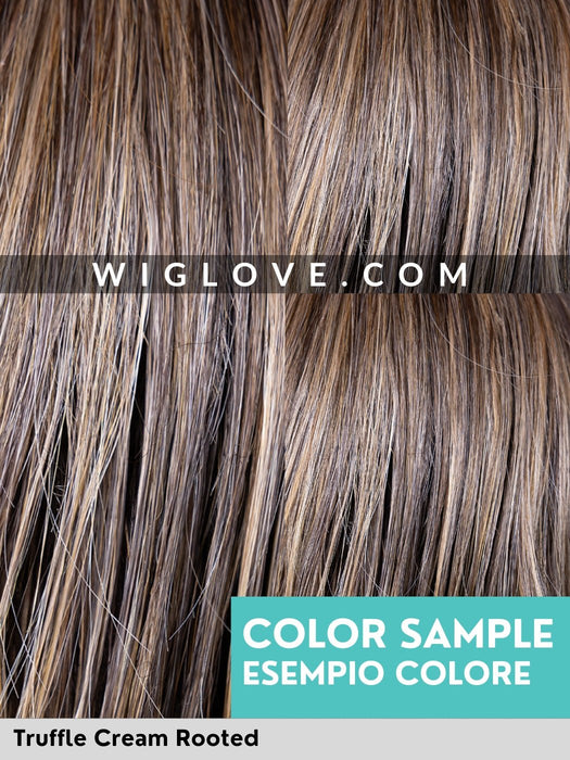 WINDTOUR - attaccatura estesa, doppio monofilamento, antiscivolo, retro chiuso - Wig Love - Parrucca SinteticaTruffle Cream Rooted