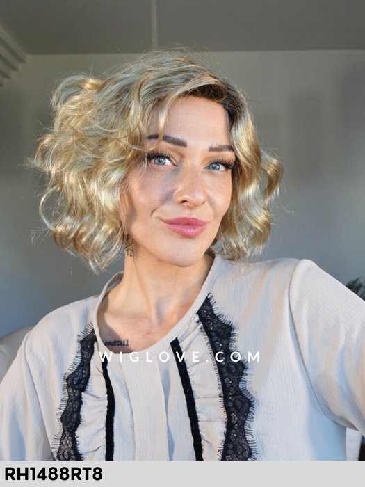 wynter parrucca corta e scalata di estetica designs rh1488rt8 lacefront riga sinistra attaccatura naturale retro aperto e fatto a macchina fibra sintetica tradizionale 