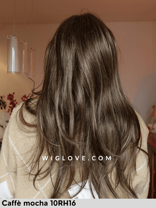 zara lite jon renau parrucca sintetica lunga e scalata 100% fatta a mano lacefront attaccatura naturale riga libera monofilamento retro chiuso poliuretano