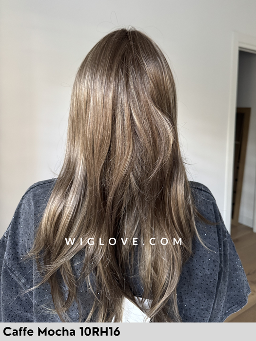 zara lite jon renau parrucca sintetica lunga e scalata 100% fatta a mano lacefront attaccatura naturale riga libera monofilamento retro chiuso poliuretano