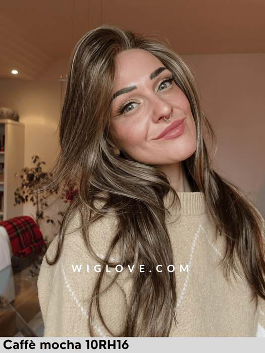 zara lite jon renau parrucca sintetica lunga e scalata 100% fatta a mano lacefront attaccatura naturale riga libera monofilamento retro chiuso poliuretano