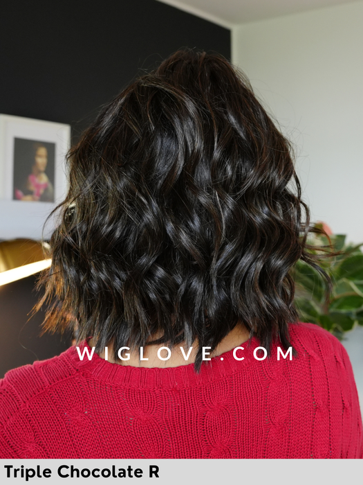 zurich belle tress parrucca caschetto mosso sintetica termoresistente riga centrale attaccatura naturale lace front
