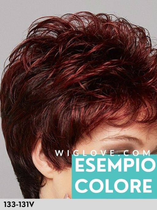 HIGH END CELINE - taglia M/S - 100% fatta a mano - Wig Love - Parrucca SinteticaFlame Aubergine 133/131V