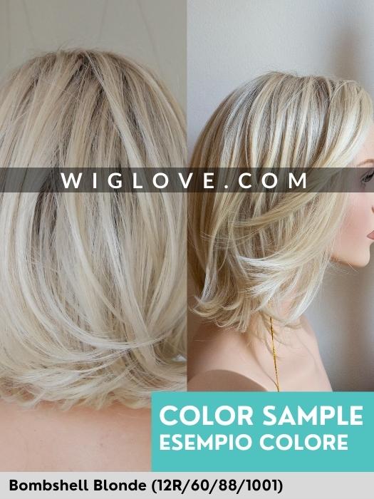 Bombshell Blonde 12R/60/88/1001 belle tress color sample wig