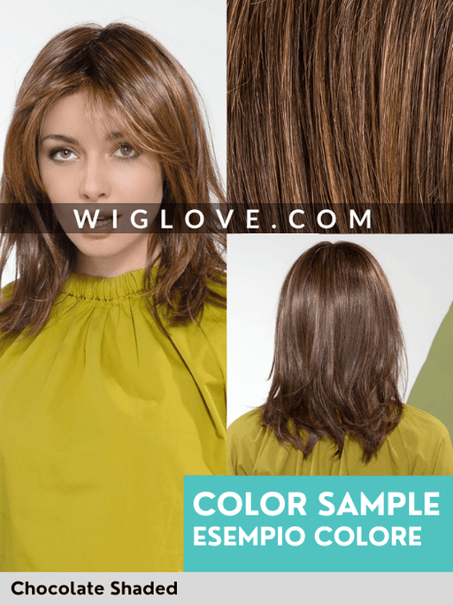 AVA MONO PART - attaccatura naturale, riga sinistra - Wig Love - Parrucca SinteticaChocolate Shaded