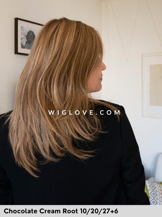 Debbie chocolate cream root 10/20/27+6 Gisela Mayer wig dark blonde rooted back