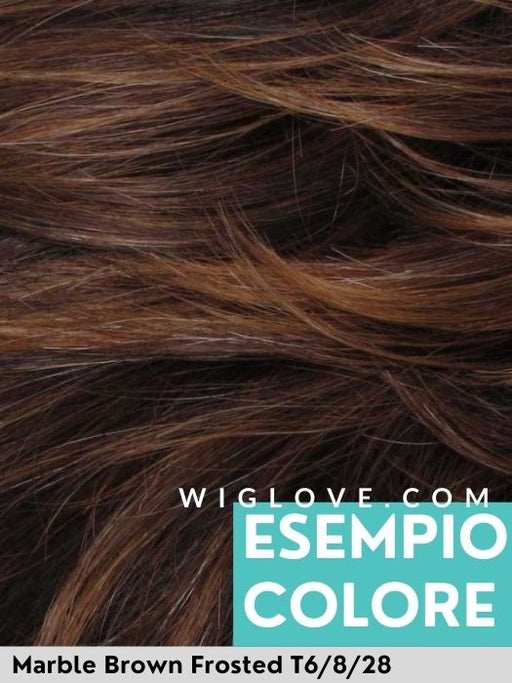 LUXERY LACE K - Capelli Naturali Remy - 100% fatta a mano - Wig Love - Parrucca Capelli VeriMarble Brown Frosted T6/8/28