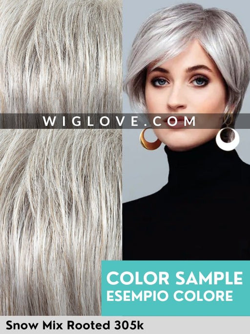HI CLIC SMALL - piccolo lace front, fatta a macchina - Wig Love - Parrucca SinteticaSnow Mix Rooted 305k