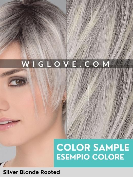 ADORE - capelli misti - riga sinistra, attaccatura naturale - Wig Love - Parrucca Capelli MistiSilver Blonde Rooted