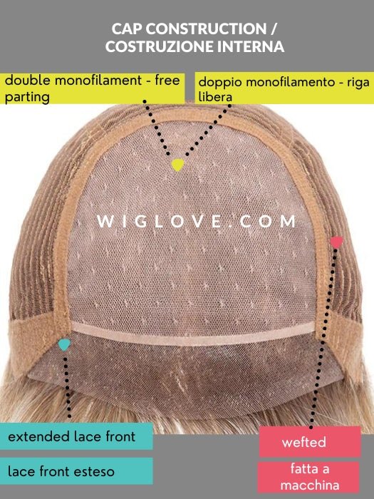 AMAZE - capelli misti - Doppio monofilamento, riga e attaccatura naturale - Wig Love - Parrucca Capelli MistiCaramel Mix