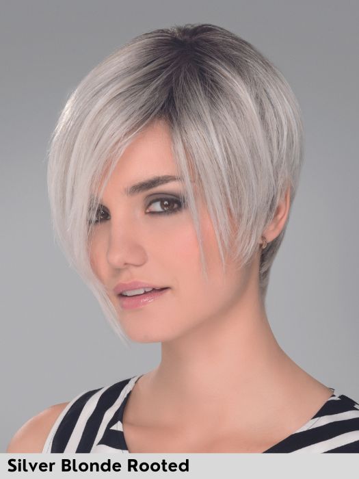 AMAZE - capelli misti - Doppio monofilamento, riga e attaccatura naturale - Wig Love - Parrucca Capelli MistiSilver Blonde Rooted