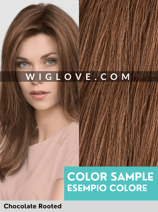 LIA MONO PART - attaccatura naturale, riga sinistra - Wig Love - Parrucca SinteticaChocolate Rooted