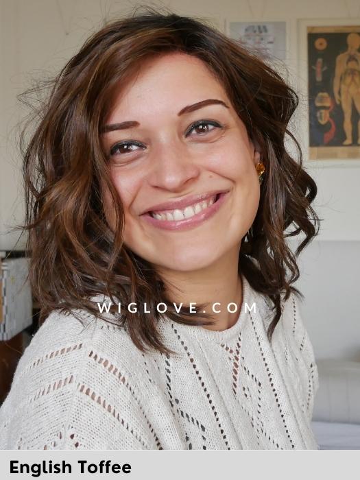 DALGONA 16 - lunghezza 40cm - riga sinistra, attaccatura naturale - Wig Love - Parrucca SinteticaEnglish Toffee