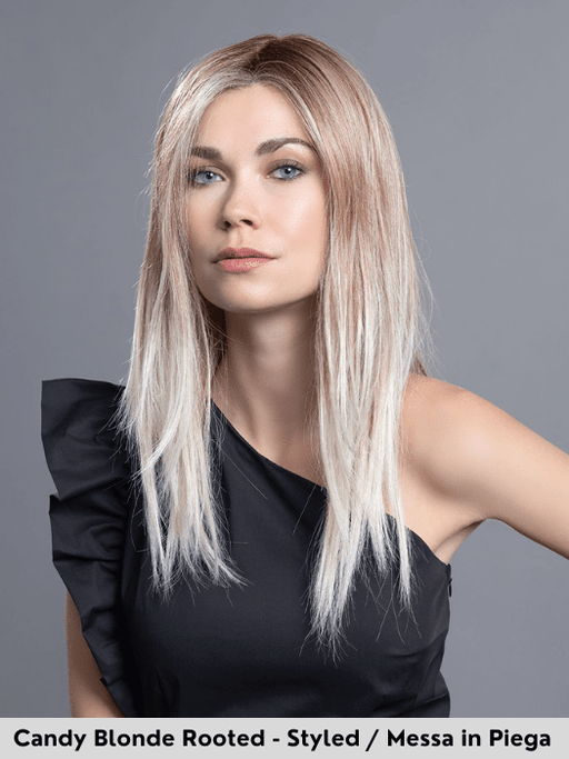 DIVA MONO PART - attaccatura naturale, riga centrale - Wig Love - Parrucca SinteticaChampagne Rooted