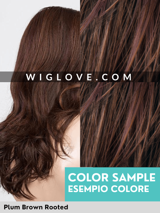 DIVA MONO PART - attaccatura naturale, riga centrale - Wig Love - Parrucca SinteticaPlum Brown Rooted