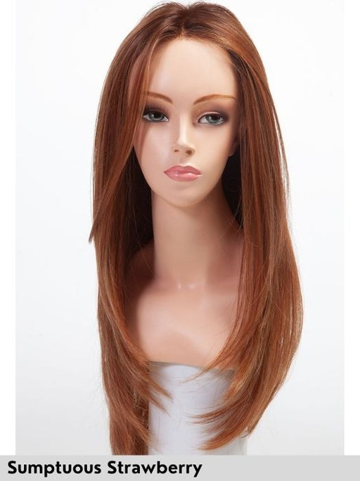 Dolce&Dolce di Belle Tress colore Sumptuous Strawberry parrucca sintetica termoresistente lunga liscia per perdita di capelli dovuta ad alopecia o tumore