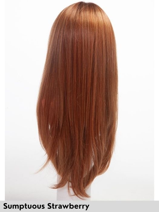 Dolce&Dolce di Belle Tress colore Sumptuous Strawberry parrucca sintetica termoresistente lunga liscia per perdita di capelli dovuta ad alopecia o tumore