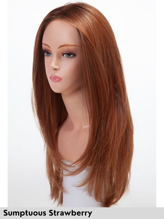 Dolce&Dolce di Belle Tress colore Sumptuous Strawberry parrucca sintetica termoresistente lunga liscia per perdita di capelli dovuta ad alopecia o tumore