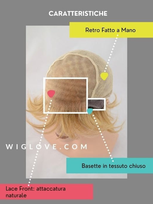 DUO AUBREY MONO LACE DELUXE - capelli misti - 100% fatta a mano - Wig Love - Parrucca Capelli MistiCinnamon Raisin 637