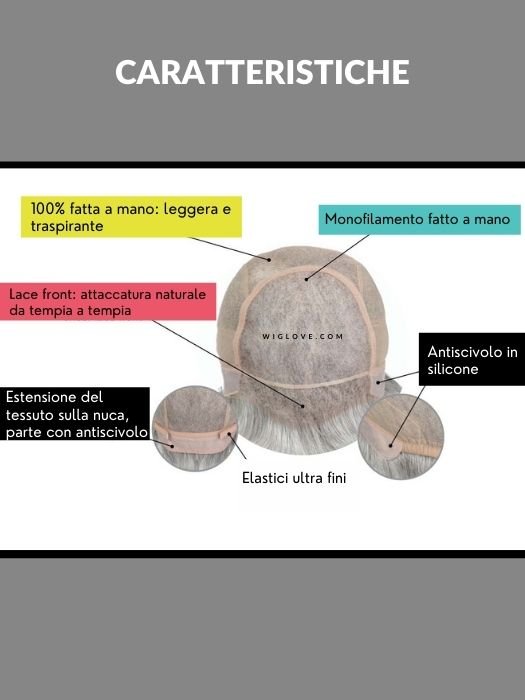 DUO BUSINESS DELUXE - capelli misti - 100% fatta a mano - Wig Love - Parrucca Capelli Misti UomoM56S