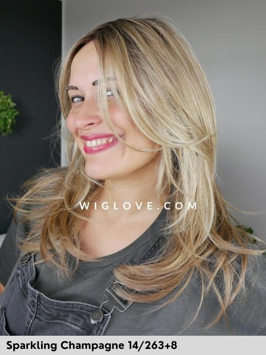 DUO ERICA - capelli misti - attaccatura naturale, riga libera e poliuretano - Wig Love - Parrucca Capelli MistiSparkling Champagne 14/263+8