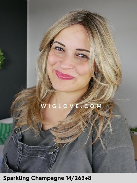DUO ERICA - capelli misti - attaccatura naturale, riga libera e poliuretano - Wig Love - Parrucca Capelli MistiSparkling Champagne 14/263+8
