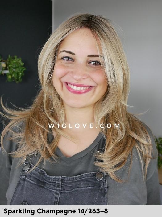 DUO ERICA - capelli misti - attaccatura naturale, riga libera e poliuretano - Wig Love - Parrucca Capelli MistiSparkling Champagne 14/263+8